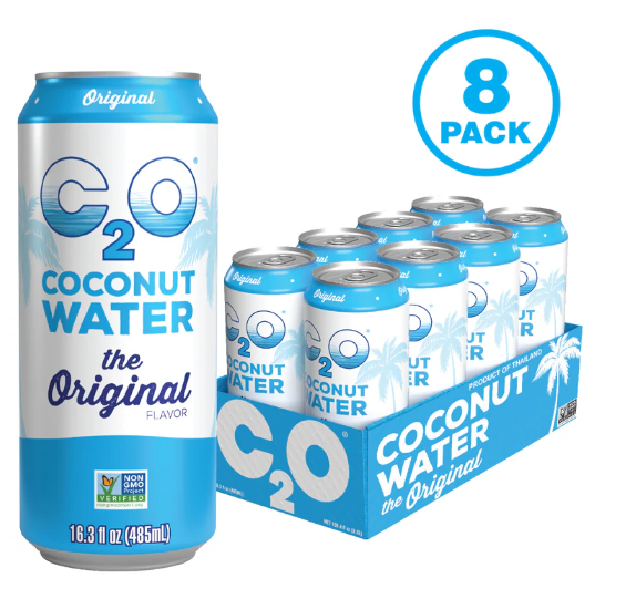 C2 The Original Coconut Water – 485ml Cans | Case of 8 Packs