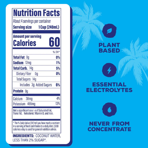 The Original Coconut Water – 33.8 fl oz Bottles | Case of 6 Packs