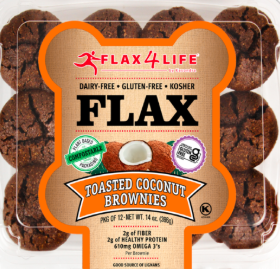 Flax4Life Toasted Coconut Brownies – Case of 12 Packs