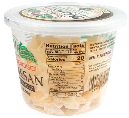BelGioioso Shaved Parmesan Cup, – Case of 12 Packs