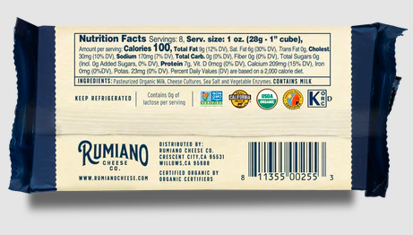 Rumiano Organic Monterey Jack – Case of 12 Packs