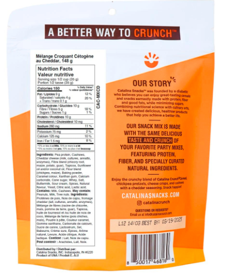 Catalina Crunch Keto Crunch Mix Snack Mix Cheddar – Case of 6 Packs