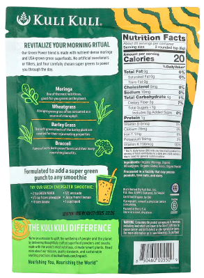 Kuli Kuli Green Power Organic Alkalizing Super Greens Powder – Case of 4 Packs