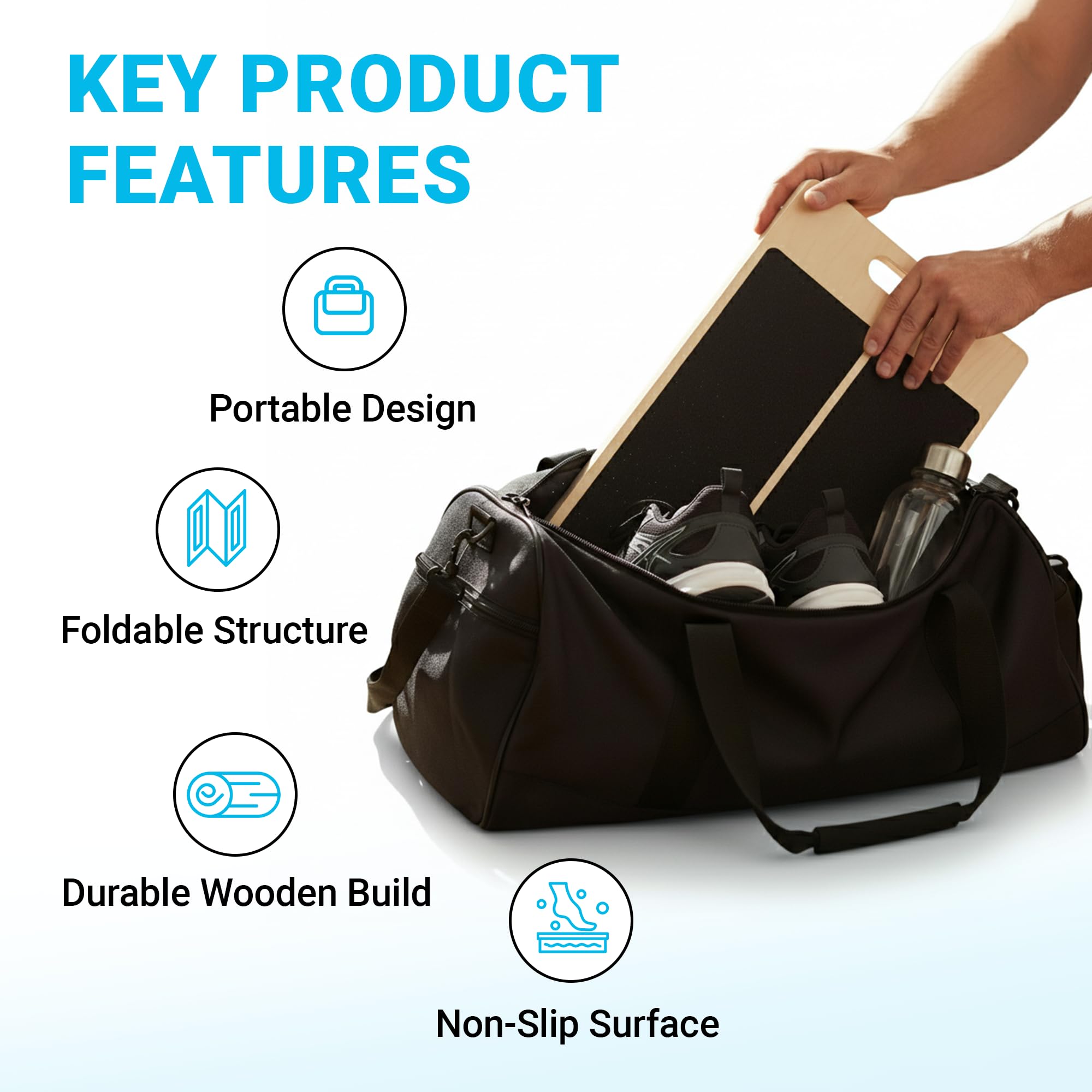 Slant Board for Calf Stretching – Adjustable Wooden Calf Stretch Board, Calf Stretcher & Squat Wedge