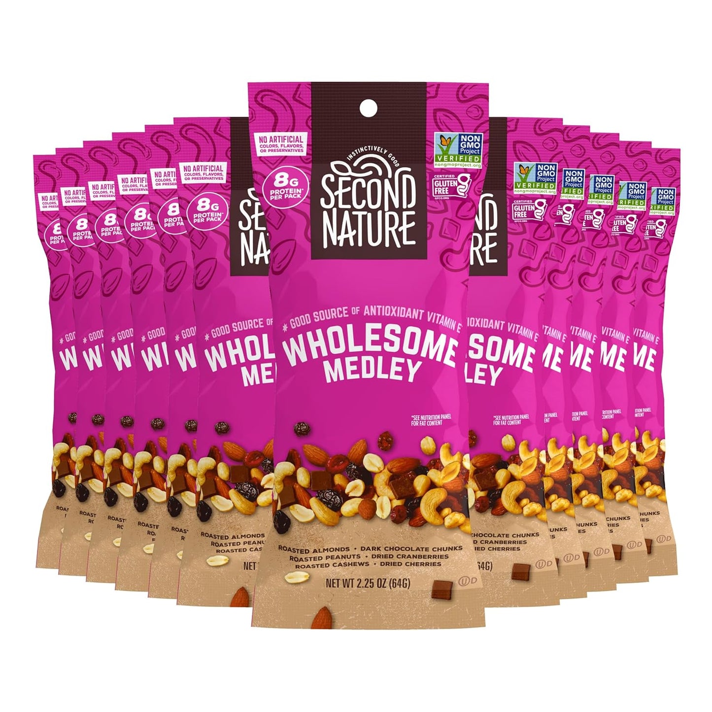 Second Nature Wholesome Medley Trail Mix – 30oz Resealable Snack Pouch
