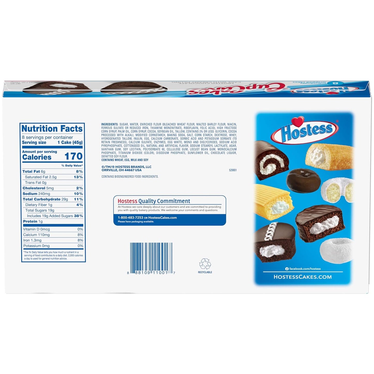 Hostess Chocolate Cupcakes 12.7 oz. Box (16 Count)