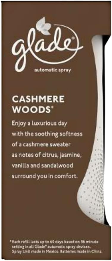 Glade | Auto Air Freshener – 1 Holder + 3 Refills, Cashmere Woods