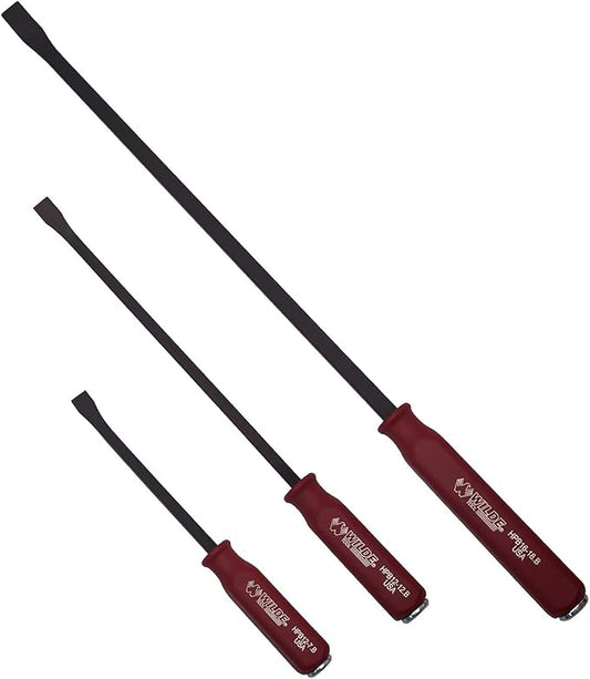 Wilde Tool | 3-Piece Pry Bar Set with Hard Grip – 12″ to 25″