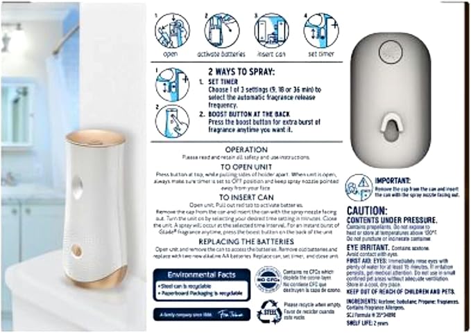 Glade | Auto Air Freshener – 1 Holder + 3 Refills, Cashmere Woods