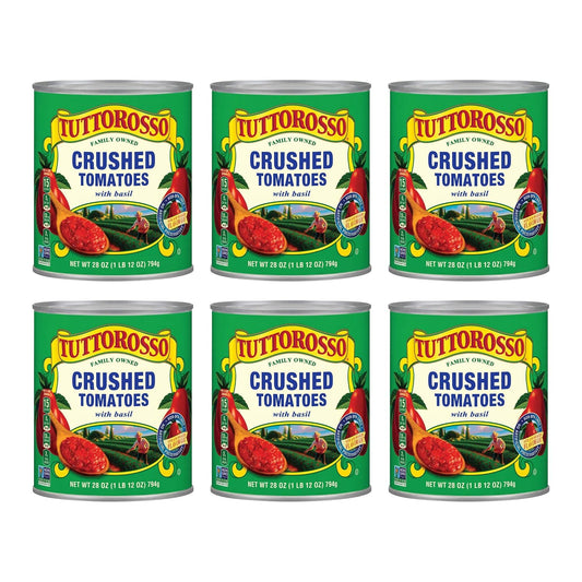 Tuttorosso | 6-Pack Crushed Tomatoes with Basil, 28oz Cans