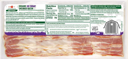 Bacon No Sugar Organc Sl – Case of 12 Packs