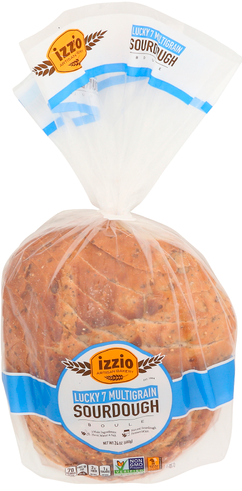 Izzio Artisan Bakery Lucky 7 Multigrain Sourdough Boule – Case of 12 Packs