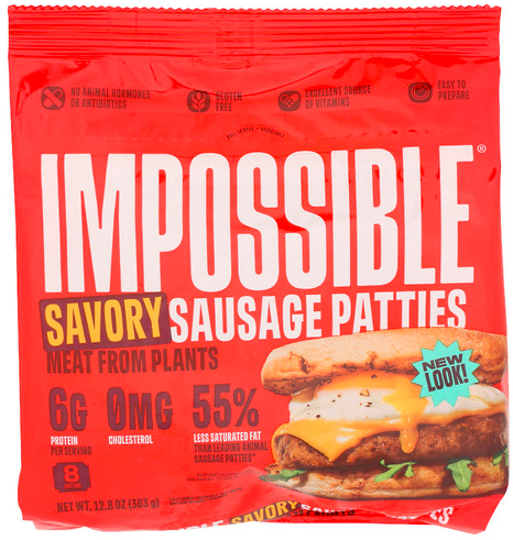 Impossible Savory Plant-Based Sausage Patties – Case of 8 Packs