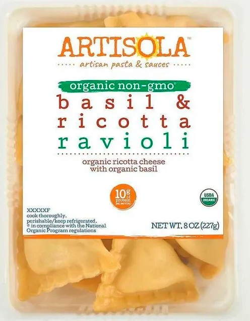 Basil & Ricotta Ravioli Organic – Case of 12 Packs