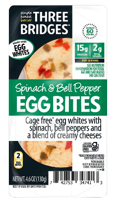 Three Bridges Spinach & Bell Pepper Egg White Bites – Case of 2 Packs