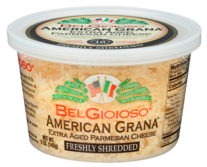 Belgioioso American Grana Freshly Shredded Cheese – Case of 12 Packs