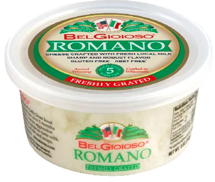 BelGioioso Grated Romano Cheese Cups – Case of 12 Packs