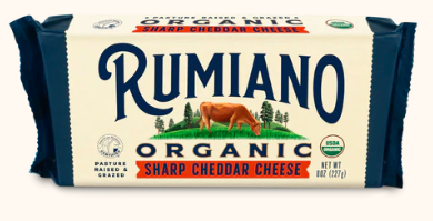 Rumiano Organic  Sharp Cheddar – Case of 12 Packs