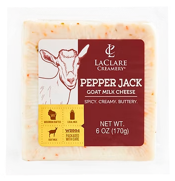 Laclare Creamery Goat Pepper Jack Cheese – Case of 12 Packs