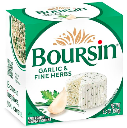 Boursin Garlic & Fine Herbs Cheese, Artisan fresh cheeses – Case of 12 Packs