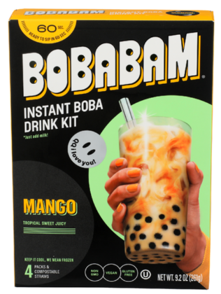 Boba Bam Mango Instant Boba Drink – Case of 4 Packs
