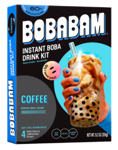 Bobabam Instant Boba Drink Kit, Coffee – Case of 4 Packs