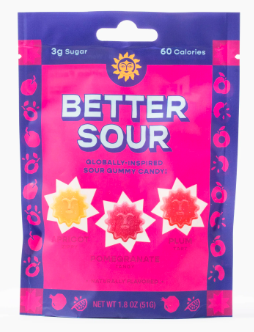 Better Sour | Pomegranate, Apricot, Plum Sour Gummy Candy – Case of 12 Packs