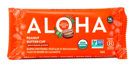 ALOHA Organic Plant-Based Protein Bar Peanut Butter Cup – Case of 12 Packs