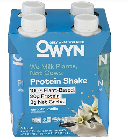 OWYN Protein Shake, Smooth Vanilla – Case of 4 Packs