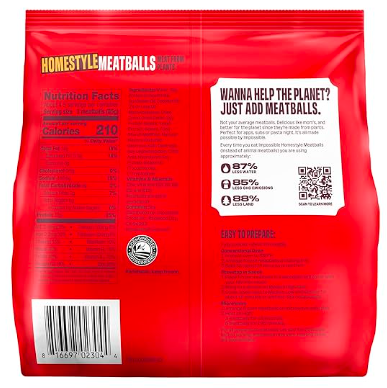 Impossible™ Meatballs Meat From Plants – Case of 12 Packs