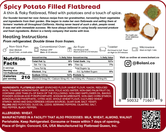 A thin & flaky flatbread, filled with spiced potato – Case of 2 Packs