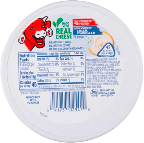 LAUGHING COW Original Spreadable Wedges – Case of 8 Packs