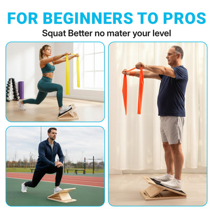 Slant Board for Calf Stretching – Adjustable Wooden Calf Stretch Board, Calf Stretcher & Squat Wedge