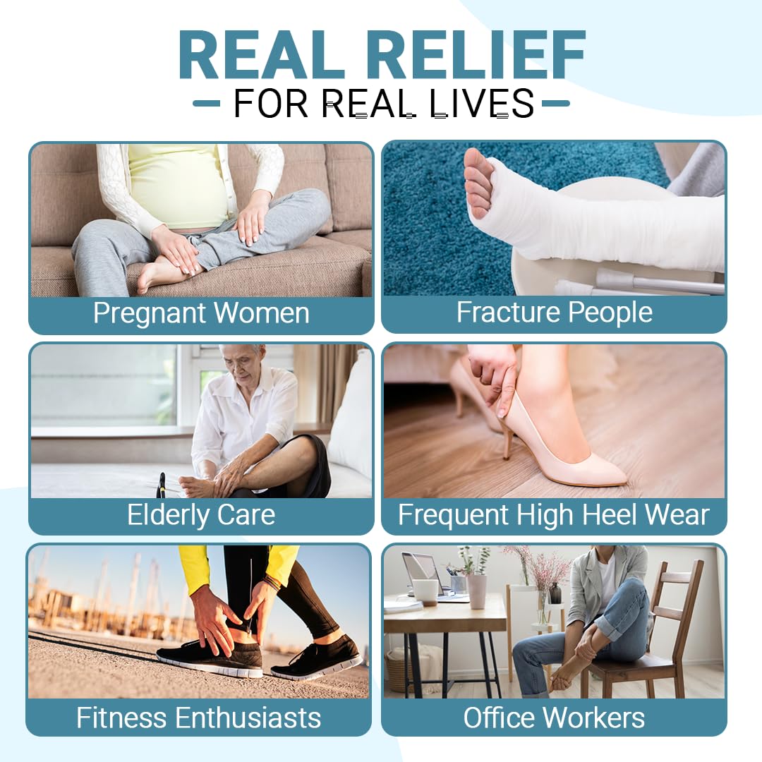 Plantar Fasciitis Night Splint - Adjustable Foot Brace for Men and Women, Heel Pain Relief, Comfortable Sleep Support for Foot Drop and Achilles Pain (Black)